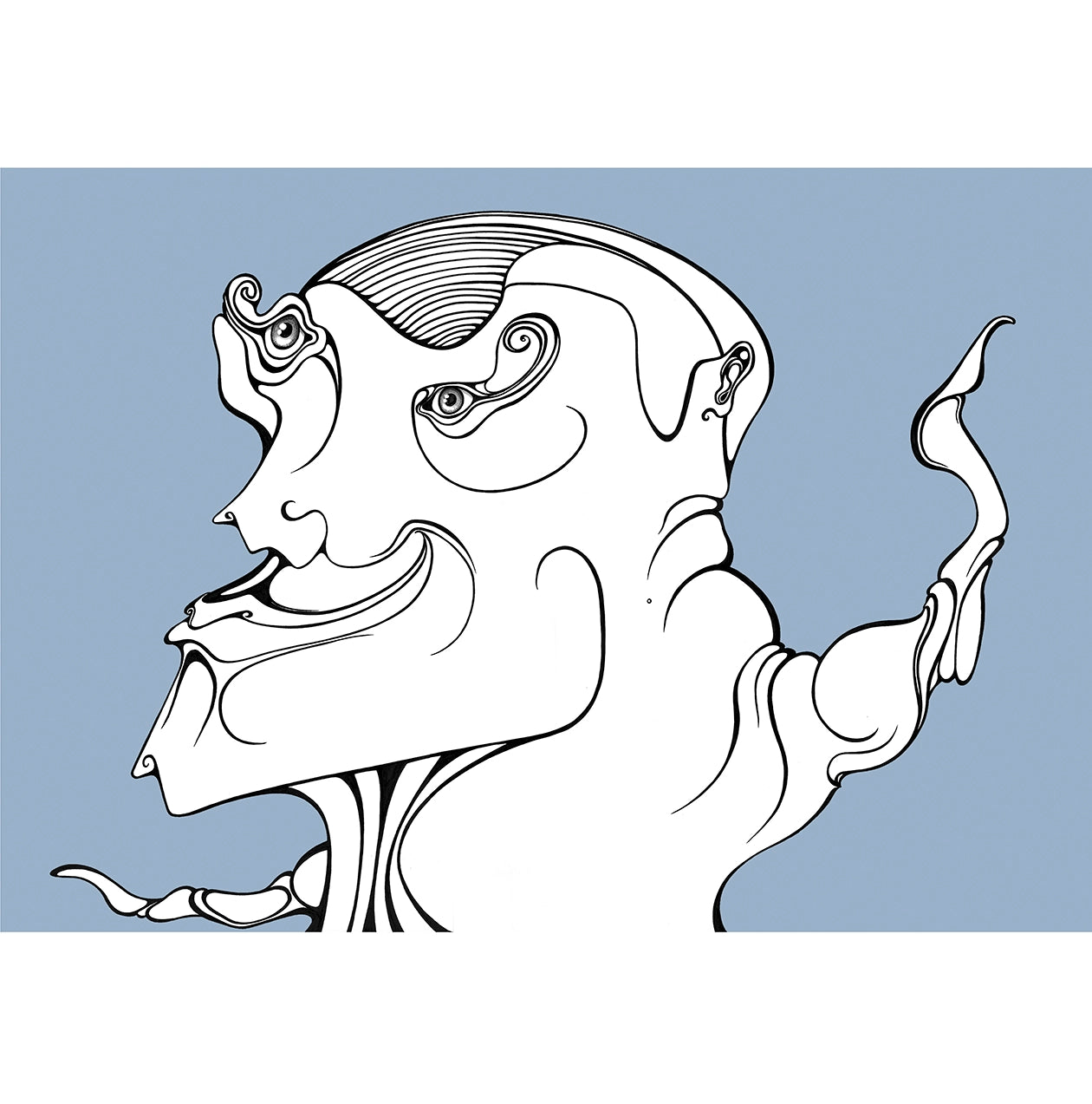 Very happy drawing walking with his testicles inside a toaster