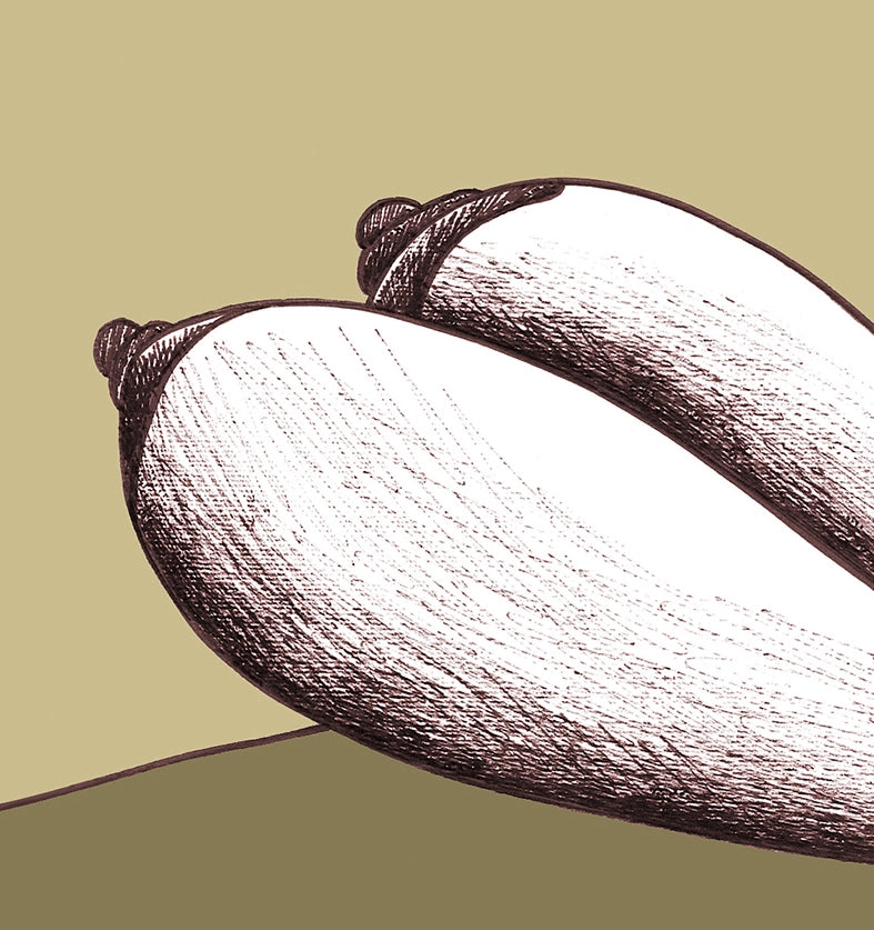 Mujer soñando meter sus tetas en un pay de manzana
