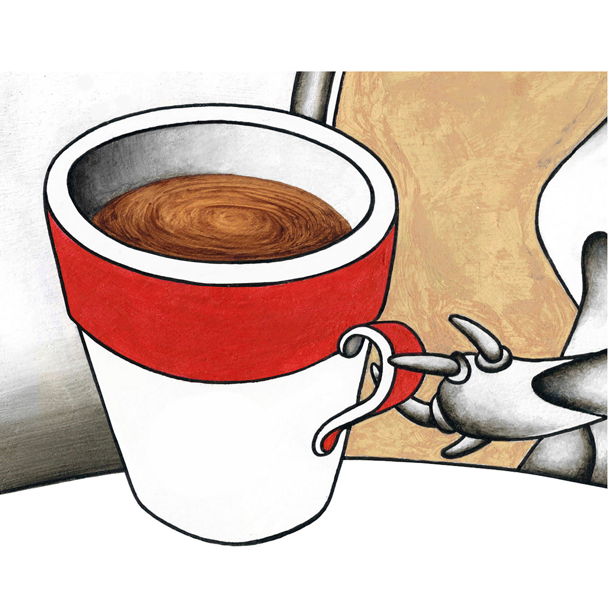 Two lovers smoking and drinking coffee after making love