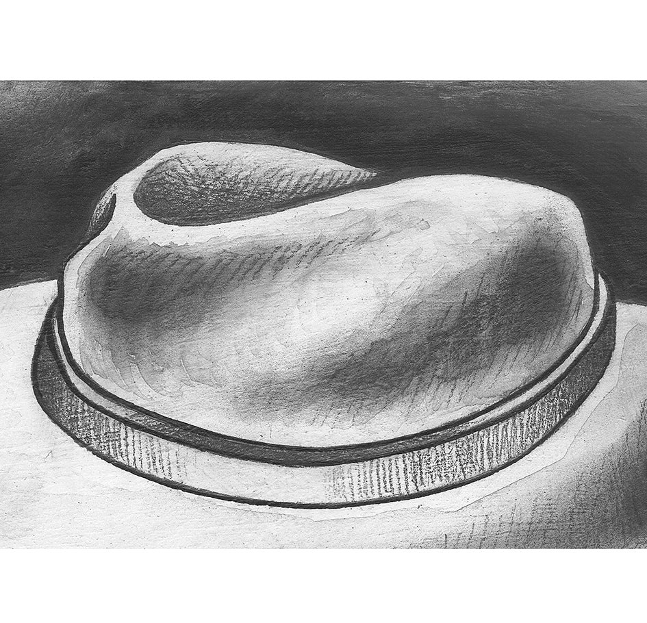 Parasite with Corleone style Jean Michel Basquiat hat 