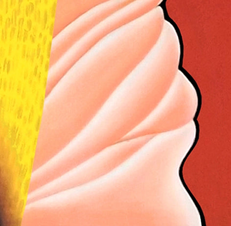 Blonde without deodorant waiting for an angel's kiss and a Coca-Cola 