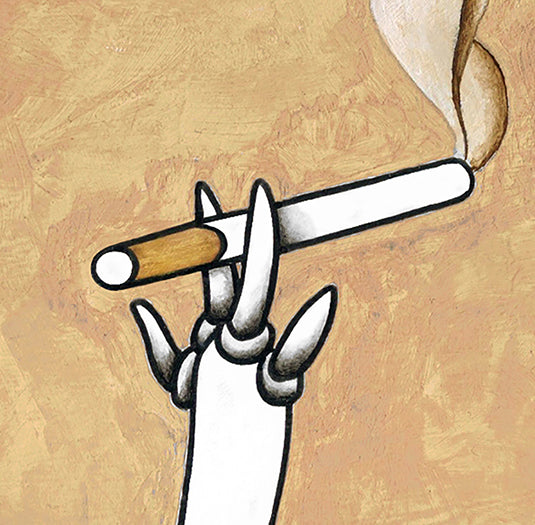 Dos amantes fumando y tomando café después de hacer el amor